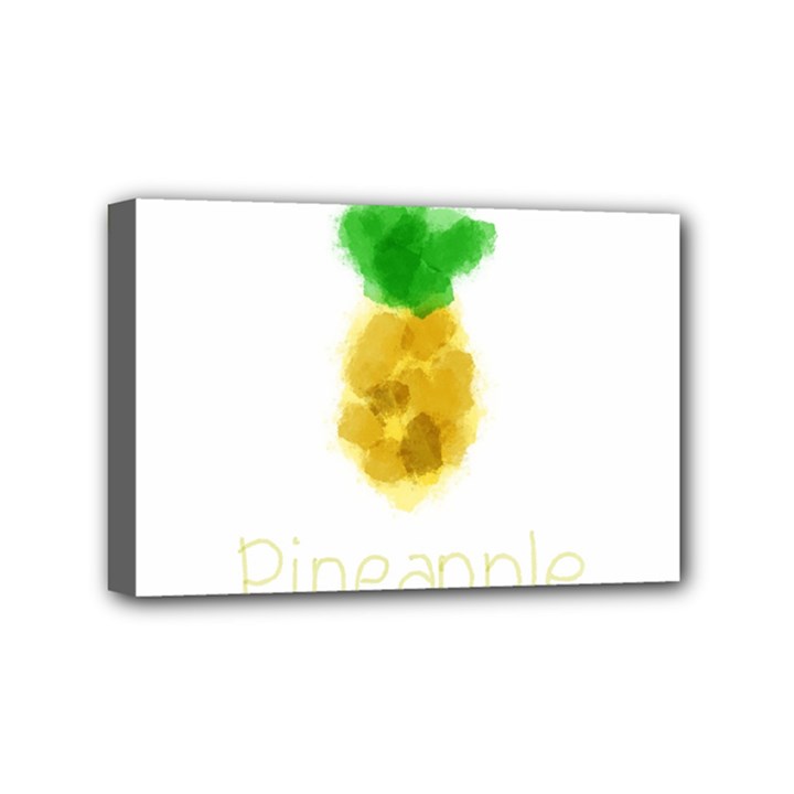 Pineapple Fruit Watercolor Painted Mini Canvas 6  x 4  (Stretched)