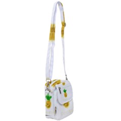 Pineapple Fruit Watercolor Painted Shoulder Strap Belt Bag by Mariart