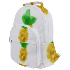 Pineapple Fruit Watercolor Painted Rounded Multi Pocket Backpack