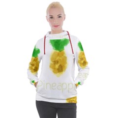 Pineapple Fruit Watercolor Painted Women s Hooded Pullover