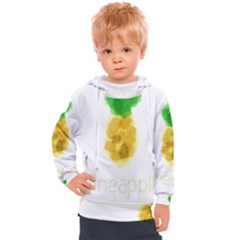 Pineapple Fruit Watercolor Painted Kids  Hooded Pullover