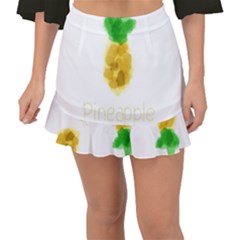 Pineapple Fruit Watercolor Painted Fishtail Mini Chiffon Skirt