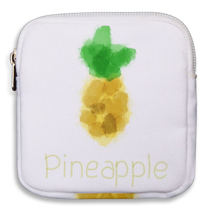 Pineapple Fruit Watercolor Painted Mini Square Pouch