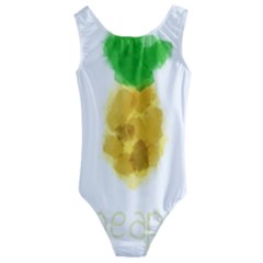 Pineapple Fruit Watercolor Painted Kids  Cut-out Back One Piece Swimsuit