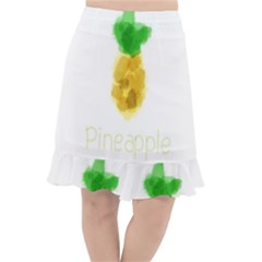 Pineapple Fruit Watercolor Painted Fishtail Chiffon Skirt