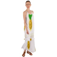 Pineapple Fruit Watercolor Painted Cami Maxi Ruffle Chiffon Dress by Mariart