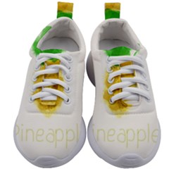 Pineapple Fruit Watercolor Painted Kids Athletic Shoes by Mariart