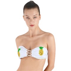 Pineapple Fruit Watercolor Painted Twist Bandeau Bikini Top