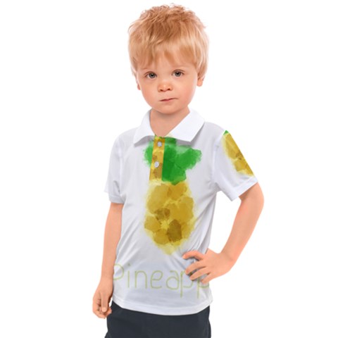 Pineapple Fruit Watercolor Painted Kids  Polo Tee by Mariart