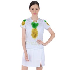 Pineapple Fruit Watercolor Painted Women s Sports Top by Mariart