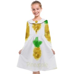 Pineapple Fruit Watercolor Painted Kids  Midi Sailor Dress