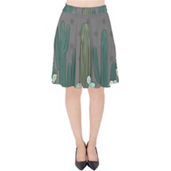 Cactus Plant Green Nature Cacti Velvet High Waist Skirt by Mariart