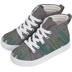 Cactus Plant Green Nature Cacti Kids  Hi-top Skate Sneakers by Mariart