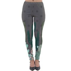 Cactus Plant Green Nature Cacti Lightweight Velour Leggings