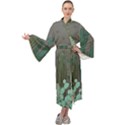 Cactus Plant Green Nature Cacti Maxi Velour Kimono View1