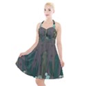 Cactus Plant Green Nature Cacti Halter Party Swing Dress  View1