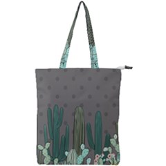 Cactus Plant Green Nature Cacti Double Zip Up Tote Bag