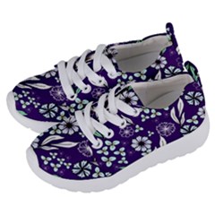 Floral Blue Pattern  Kids  Lightweight Sports Shoes by MintanArt