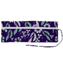 Floral blue pattern  Roll Up Canvas Pencil Holder (M) View2