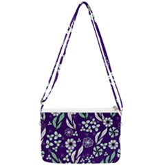 Floral Blue Pattern  Double Gusset Crossbody Bag by MintanArt