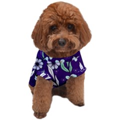 Floral Blue Pattern  Dog T-shirt by MintanArt