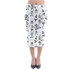 Winter Story Patern Midi Pencil Skirt by MintanArt