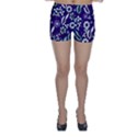 Floral blue pattern  Skinny Shorts View1