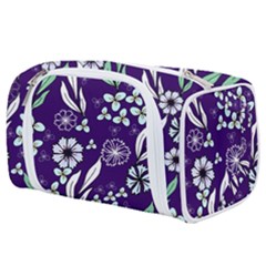 Floral Blue Pattern  Toiletries Pouch by MintanArt