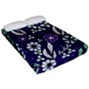 Floral blue pattern  Fitted Sheet (Queen Size) View2