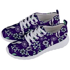 Floral Blue Pattern  Men s Lightweight Sports Shoes by MintanArt