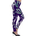 Floral blue pattern  Lightweight Velour Leggings View4