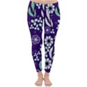 Floral blue pattern  Classic Winter Leggings View1