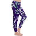 Floral blue pattern  Classic Winter Leggings View3