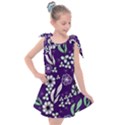 Floral blue pattern  Kids  Tie Up Tunic Dress View1