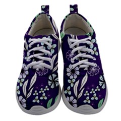 Floral Blue Pattern  Athletic Shoes by MintanArt