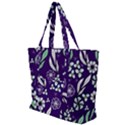 Floral blue pattern  Zip Up Canvas Bag View1