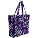 Floral blue pattern  Zip Up Canvas Bag View2