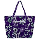 Floral blue pattern  Zip Up Canvas Bag View3