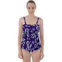 Floral blue pattern  Twist Front Tankini Set View1