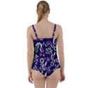 Floral blue pattern  Twist Front Tankini Set View2