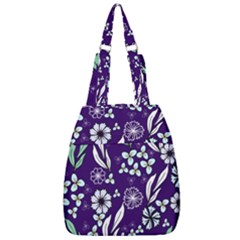 Floral Blue Pattern  Center Zip Backpack