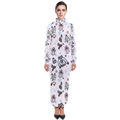 Winter Story Patern Turtleneck Maxi Dress by MintanArt