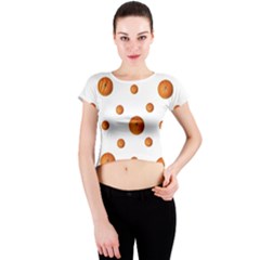 Tangerines Photo Motif Pattern Design Crew Neck Crop Top by dflcprintsclothing