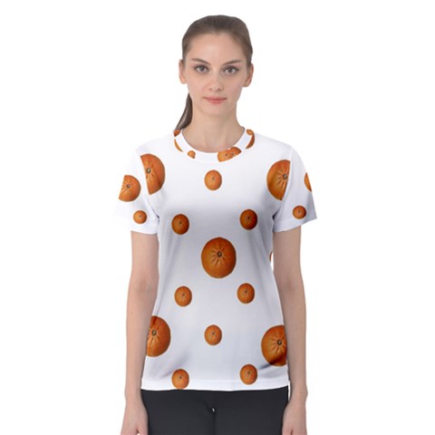 Tangerines Photo Motif Pattern Design Women s Sport Mesh Tee by dflcprintsclothing