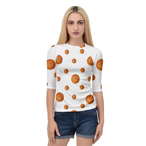 Tangerines Photo Motif Pattern Design Quarter Sleeve Raglan Tee by dflcprintsclothing