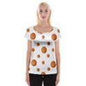 Tangerines Photo Motif Pattern Design Cap Sleeve Top View1