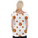 Tangerines Photo Motif Pattern Design Cap Sleeve Top View2