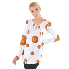 Tangerines Photo Motif Pattern Design Tie Up Tee