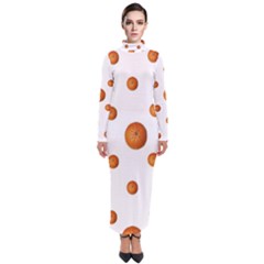 Tangerines Photo Motif Pattern Design Turtleneck Maxi Dress by dflcprintsclothing