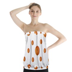 Tangerines Photo Motif Pattern Design Strapless Top